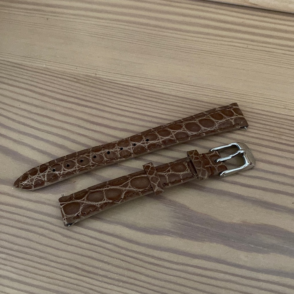 Michele 12mm Brown Band, Genuine Alligator